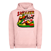 Pigment Salmon sneaker girl Urban Hoodie - FaDigitalArtStudio