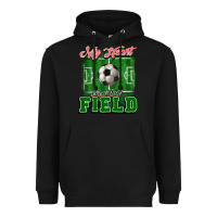 Black My heart is on that court Soccer Heavyweight Hoodie - HowdyJamesFarm
