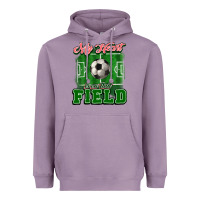 Lavender My heart is on that court Soccer Heavyweight Hoodie - HowdyJamesFarm
