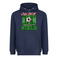 Navy My heart is on that court Soccer Heavyweight Hoodie - HowdyJamesFarm