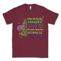 Burgundy mardi gras parades beads french quarter beignets k Classic Tee - MaliasSmallBusiness