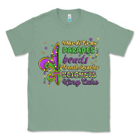 Sage mardi gras parades beads french quarter beignets k Classic Tee - MaliasSmallBusiness