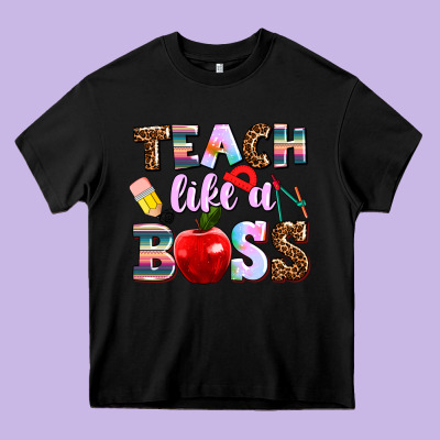 Teach Like A Boss Heavy Core Tee Designed By Adodesignshop