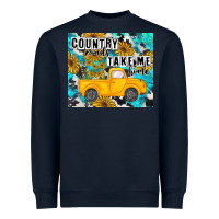 Navy country roads take me home Heavyweight Sweatshirt - MaliasSmallBusiness
