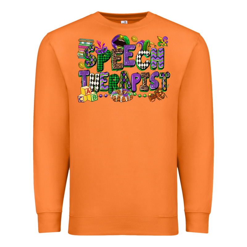 Speech Therapist Mardi Gras Cowgirl Premium Sweatshirt by CowGirlArtShop | Teevron