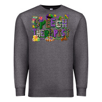 Charcoal Heather speech therapist mardi gras cowgirl Premium Sweatshirt - CowGirlArtShop