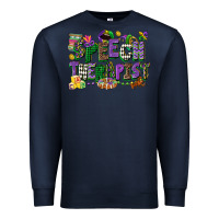 Navy speech therapist mardi gras cowgirl Premium Sweatshirt - CowGirlArtShop