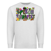 Oatmeal Heather speech therapist mardi gras cowgirl Premium Sweatshirt - CowGirlArtShop