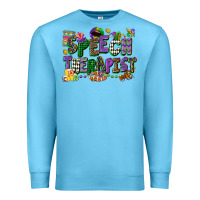 Ocean Blue speech therapist mardi gras cowgirl Premium Sweatshirt - CowGirlArtShop