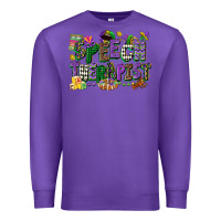 Purple speech therapist mardi gras cowgirl Premium Sweatshirt - CowGirlArtShop