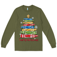 Army Green crayons tree christmas Long Sleeve Tee - MaliasSmallBusiness