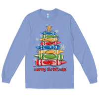 Colony Blue crayons tree christmas Long Sleeve Tee - MaliasSmallBusiness