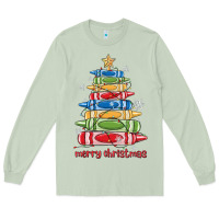 Matcha crayons tree christmas Long Sleeve Tee - MaliasSmallBusiness