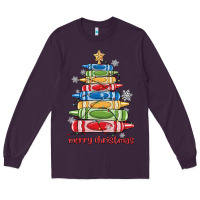 Plum crayons tree christmas Long Sleeve Tee - MaliasSmallBusiness