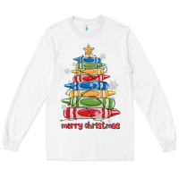 White crayons tree christmas Long Sleeve Tee - MaliasSmallBusiness