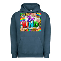 Pigment Midnight Navy Western Be Kind LGBTQ Tumbler Urban Hoodie - BundleAndBundleShop