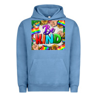 Pigment Pebble Blue Western Be Kind LGBTQ Tumbler Urban Hoodie - BundleAndBundleShop