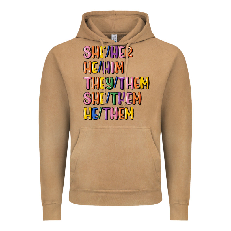 Lgbtq Pronouns Vintage Hoodie by MaliasSmallBusiness | Teevron