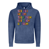 Vintage Denim lgbtq pronouns Vintage Hoodie - MaliasSmallBusiness