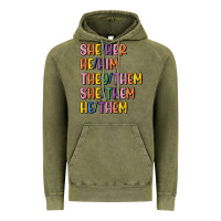 Vintage Olive lgbtq pronouns Vintage Hoodie - MaliasSmallBusiness