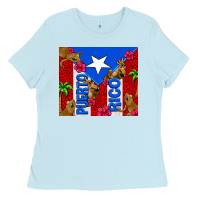 Baby Blue puerto rico coqui leopard Ladies Tee - AdoDesignShop