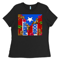 Black puerto rico coqui leopard Ladies Tee - AdoDesignShop