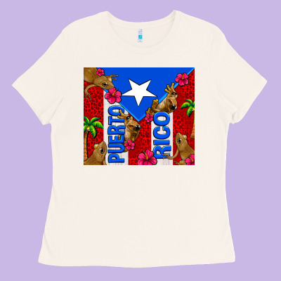 Puerto Rico Coqui Leopard Ladies Tee Designed By Adodesignshop