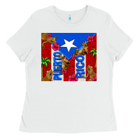 White puerto rico coqui leopard Ladies Tee - AdoDesignShop