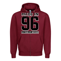 Burgundy Made In 96 24 Years Of Awesome Zipper Hoodie - Bettercallsaul