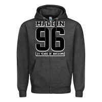 Charcoal Heather Made In 96 24 Years Of Awesome Zipper Hoodie - Bettercallsaul