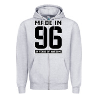 Heather Grey Made In 96 24 Years Of Awesome Zipper Hoodie - Bettercallsaul