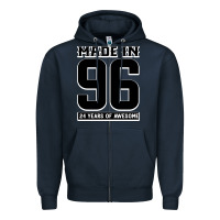 Navy Made In 96 24 Years Of Awesome Zipper Hoodie - Bettercallsaul