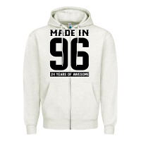 Oatmeal Heather Made In 96 24 Years Of Awesome Zipper Hoodie - Bettercallsaul