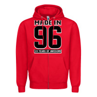 Red Made In 96 24 Years Of Awesome Zipper Hoodie - Bettercallsaul