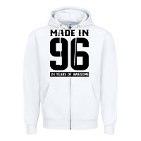 White Made In 96 24 Years Of Awesome Zipper Hoodie - Bettercallsaul
