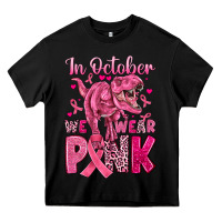 Black in october we wear pink dinosaur Heavy Core Tee - JahusDesignShop