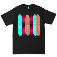 Black Colored Farm Life Purple Wood Jute Cyan Glitter Brush Strokes Premium Tee - Bettercallsaul