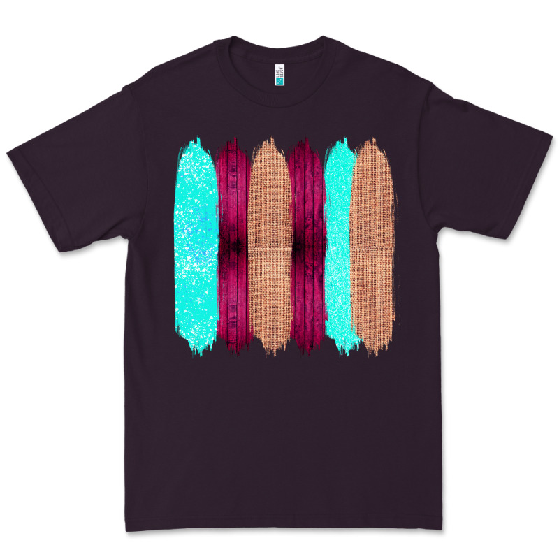 Colored Farm Life Purple Wood Jute Cyan Glitter Brush Strokes Premium Tee by Bettercallsaul | Teevron