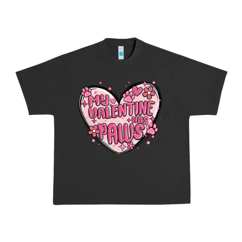 My Valentine Has Paws Urban Heavy Tee by MaliasSmallBusiness | Teevron