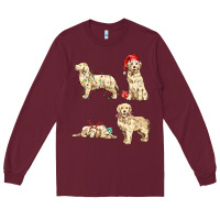 Burgundy christmas dogs Long Sleeve Tee - MaliasSmallBusiness