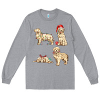 Heather Grey christmas dogs Long Sleeve Tee - MaliasSmallBusiness