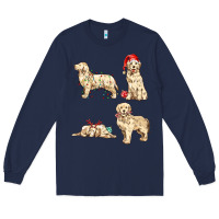 Navy christmas dogs Long Sleeve Tee - MaliasSmallBusiness