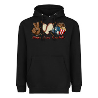 Black Peace love Baseball Heavyweight Hoodie - HowdyJamesFarm