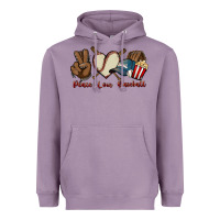 Lavender Peace love Baseball Heavyweight Hoodie - HowdyJamesFarm