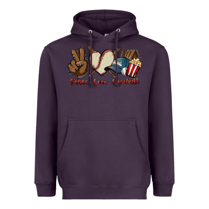 Peace Love Baseball Heavyweight Hoodie by HowdyJamesFarm | Teevron