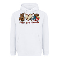 White Peace love Baseball Heavyweight Hoodie - HowdyJamesFarm