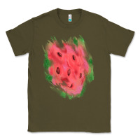 Army Green watermelon glitter watercolor brushstrokes patch Classic Tee - RanaPortraitStore