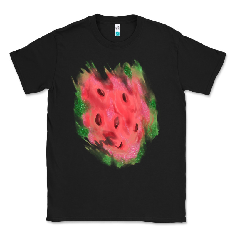 Watermelon Glitter Watercolor Brushstrokes Patch Classic Tee by RanaPortraitStore | Teevron