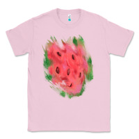 Bubblegum Pink watermelon glitter watercolor brushstrokes patch Classic Tee - RanaPortraitStore