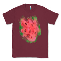 Burgundy watermelon glitter watercolor brushstrokes patch Classic Tee - RanaPortraitStore